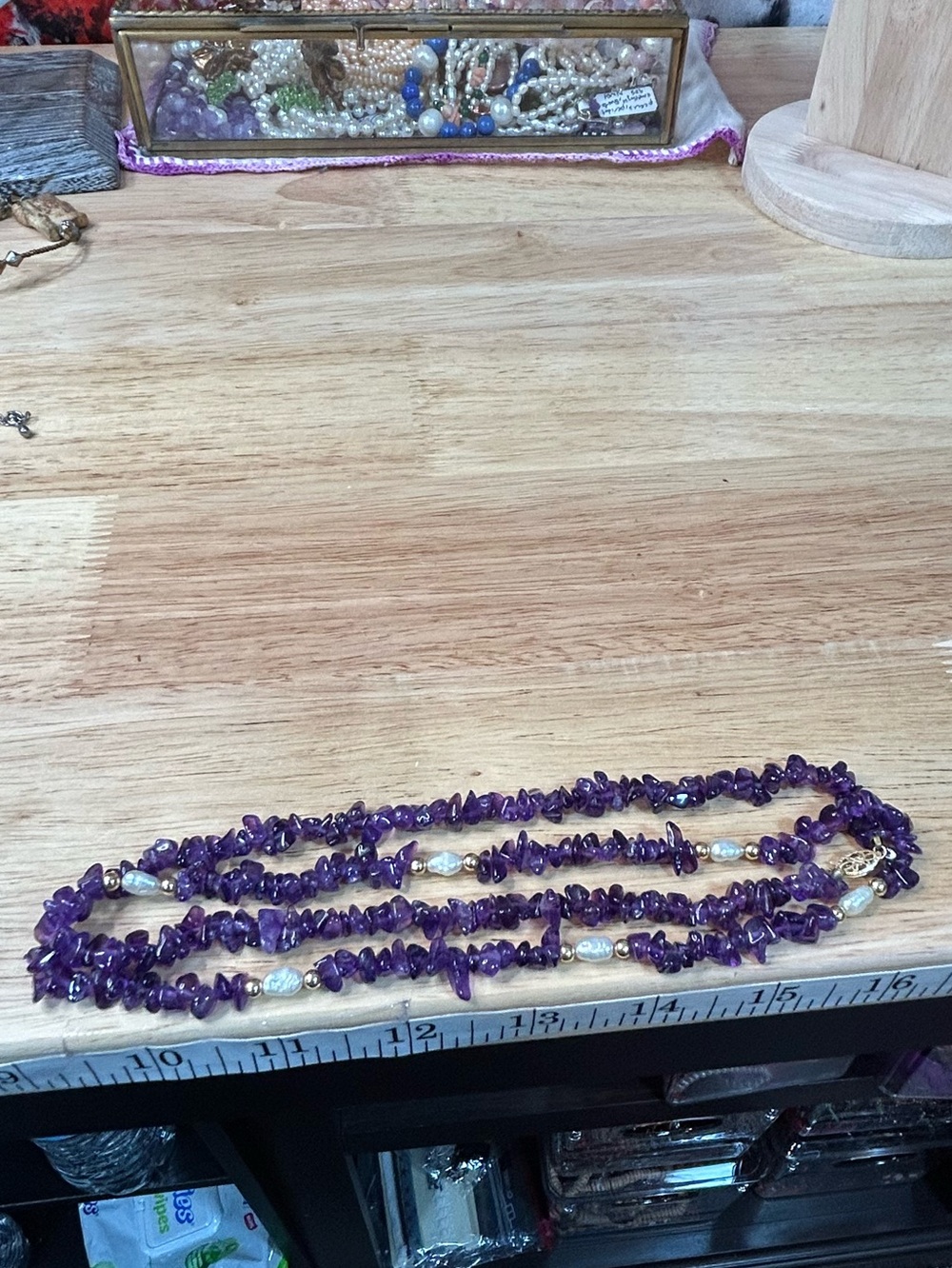 Vintage Amethyst & Freshwater Pearl Necklace - Picture 7 of 8